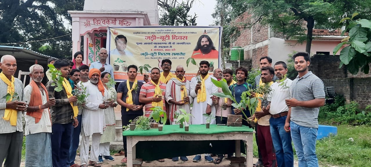 विश्वकर्मा मंदिर अकबर गंज रुदौली में धूमधाम से मनाया गया जड़ी-बूटी दिवस